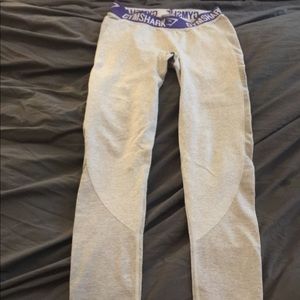 Gymshark Gray and Purple Flex Leggings Size Medium